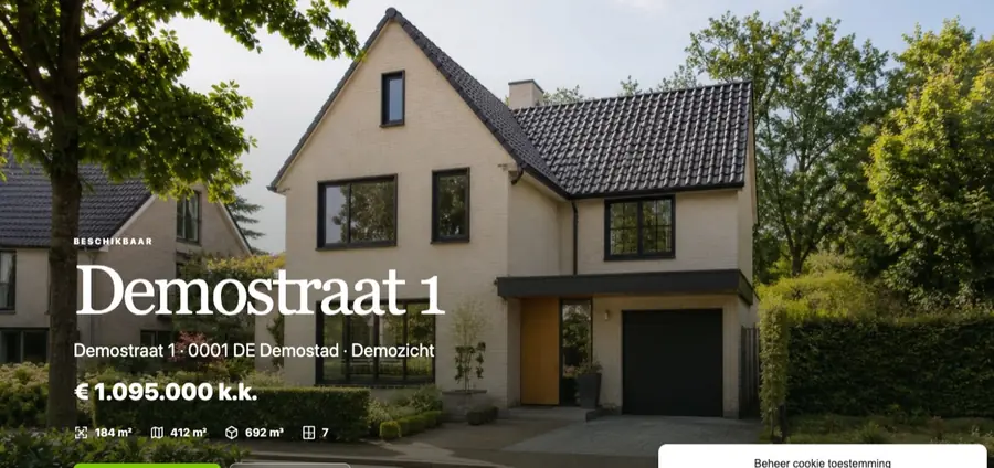 Voorbeeld van een eigen woningwebsite